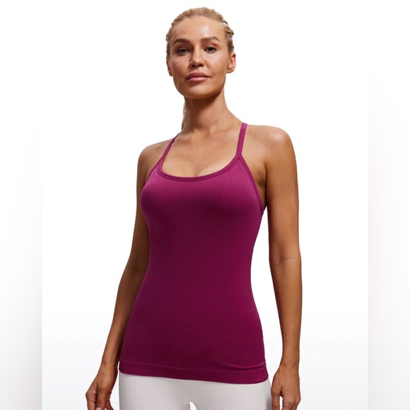 Speedy Seamless Built-in Bra Tank Y-back - Pure Color - Picture 1 of 5